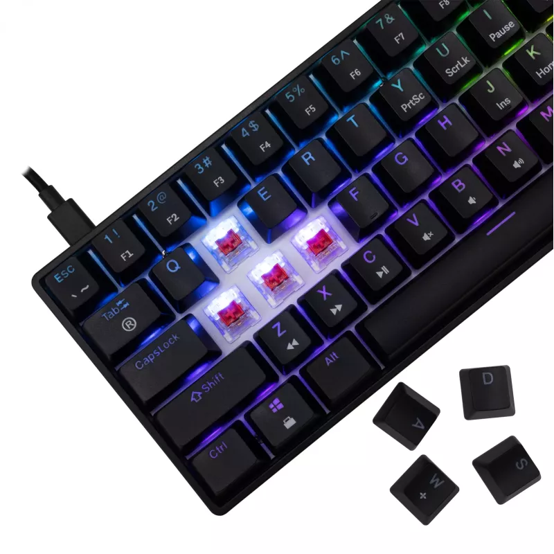 Mechanical gaming keyboard White Shark Shinobi-2 with Red switches, Black, US layout