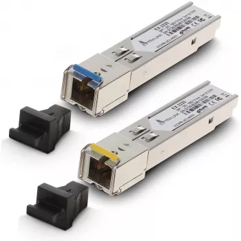 SFP WDM fiber transceiver pair Extralink 1.25G 1310/1550nm single‑mode 3km SC DOM