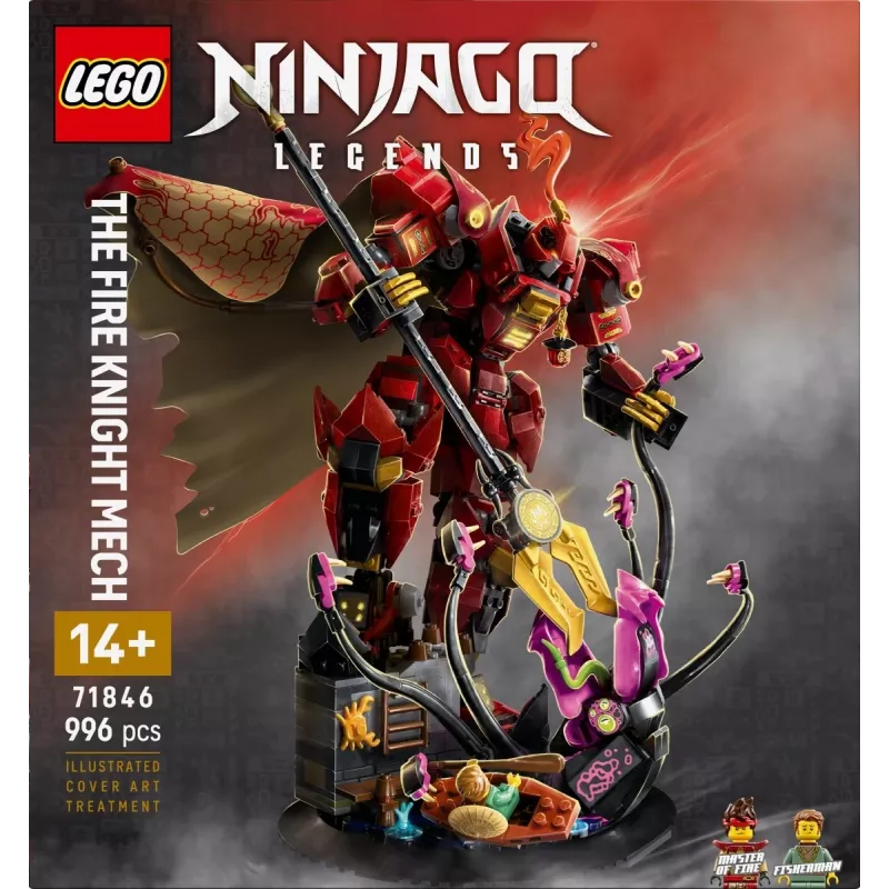 LEGO building set NINJAGO 71846 Fire Knight Mech, 996 pieces, 2 minifigures, posable limbs, 260 mm height