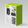 Knife and cutlery block set Maestro MR-1413 — black, 8-piece stainless steel blades with holder, paper towel rack