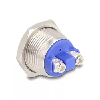Push Button DELOCK 22042 19 mm, 2 screw terminals, panel-mount