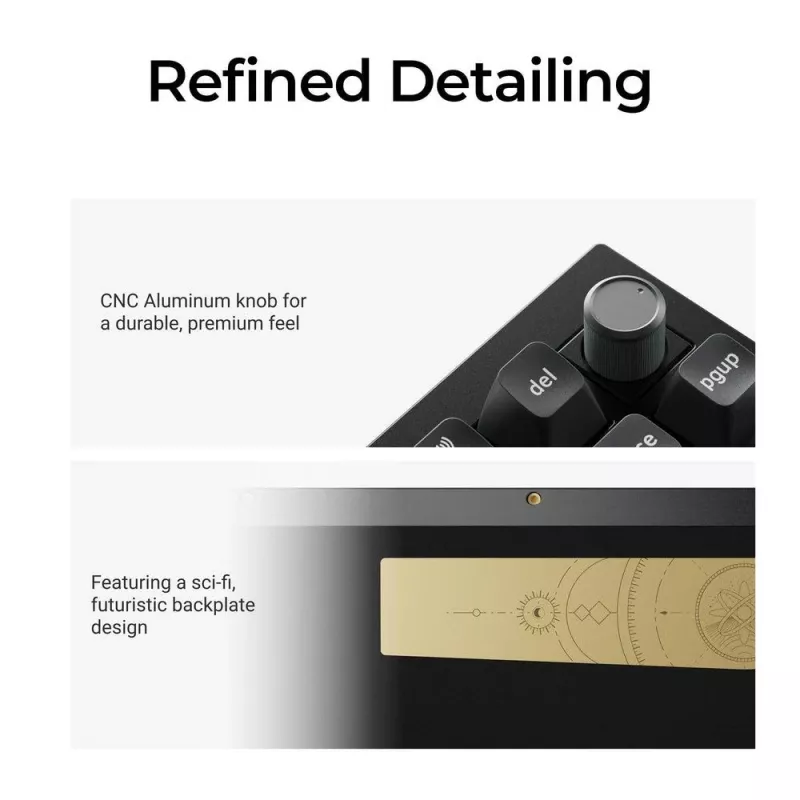 Mechanical keyboard Keychron Q1 Ultra 8K — 75% form, USB + RF Wireless + Bluetooth, RGB LED, Black