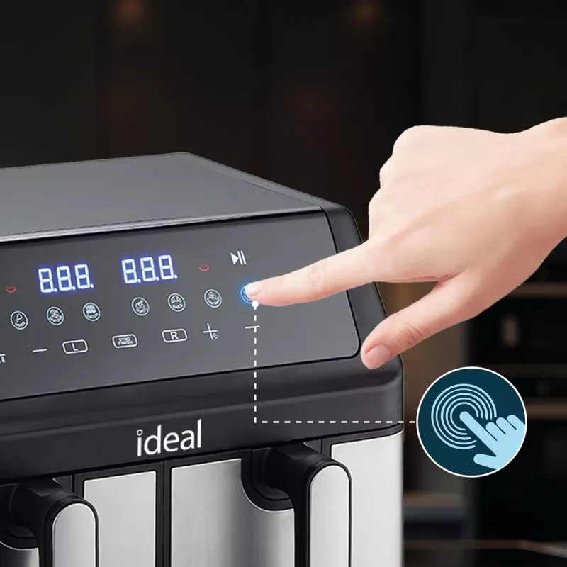 IDEAL Fat-free fryer, double horizontal 9L, 8 functions - including food drying