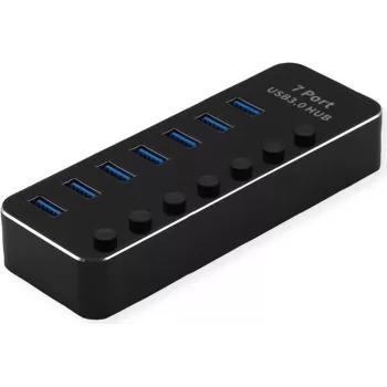 ROLINE USB3.2 Gen1 Hub, 7x A, Ports individually switchable (14.02.5057)