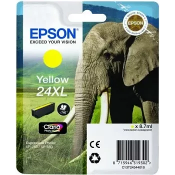 Epson Elephant Singlepack Yellow 24XL Claria Photo HD Ink, Yellow, Pigment-based ink, 1 pc(s)