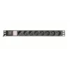 Power distribution unit GEMBIRD EG-PDU-014-C14, 8 AC outlets, C14 input, 3 m cable, 1U, 3680 W, 10 A, aluminium, black