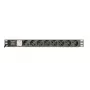 Power distribution unit GEMBIRD EG-PDU-014-C14, 8 AC outlets, C14 input, 3 m cable, 1U, 3680 W, 10 A, aluminium, black