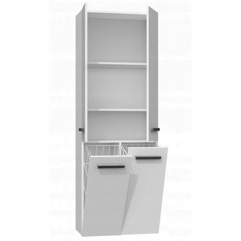 Topeshop NEL 2K DD white gloss bathroom storage cabinet White