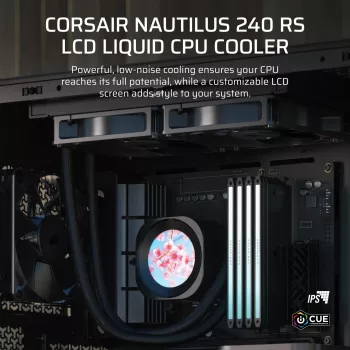 All-in-one liquid cooler Corsair Nautilus 240 RS LCD 12 cm Black