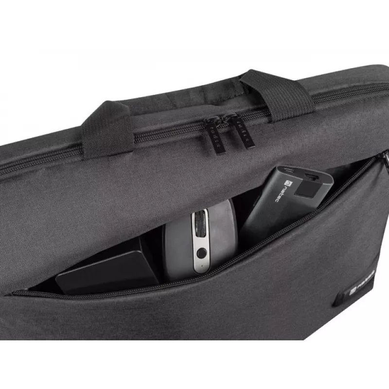 Briefcase NATEC Beira 39.6 cm (15.6 inch) — polyester, 1 main compartment, shoulder strap, black