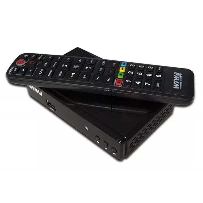 Set-top tuner WIWA 2_275294 H.265 DVB-T/DVB-T2 HD, 1 tuner, 470–860 MHz, HDMI 1.3, USB 2.0, SCART, black