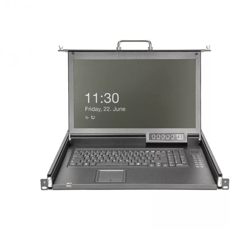 KVM Console Digitus 17 inch HD LCD 8-Port VGA German Keyboard
