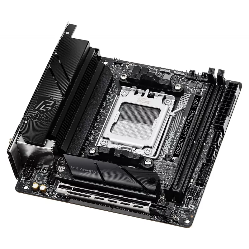 Mini-ITX motherboard ASRock B650I Lightning WiFi — AMD B650, Socket AM5, DDR5, 2 DIMM (max 96 GB), Wi‑Fi 6E, 2.5Gb LAN