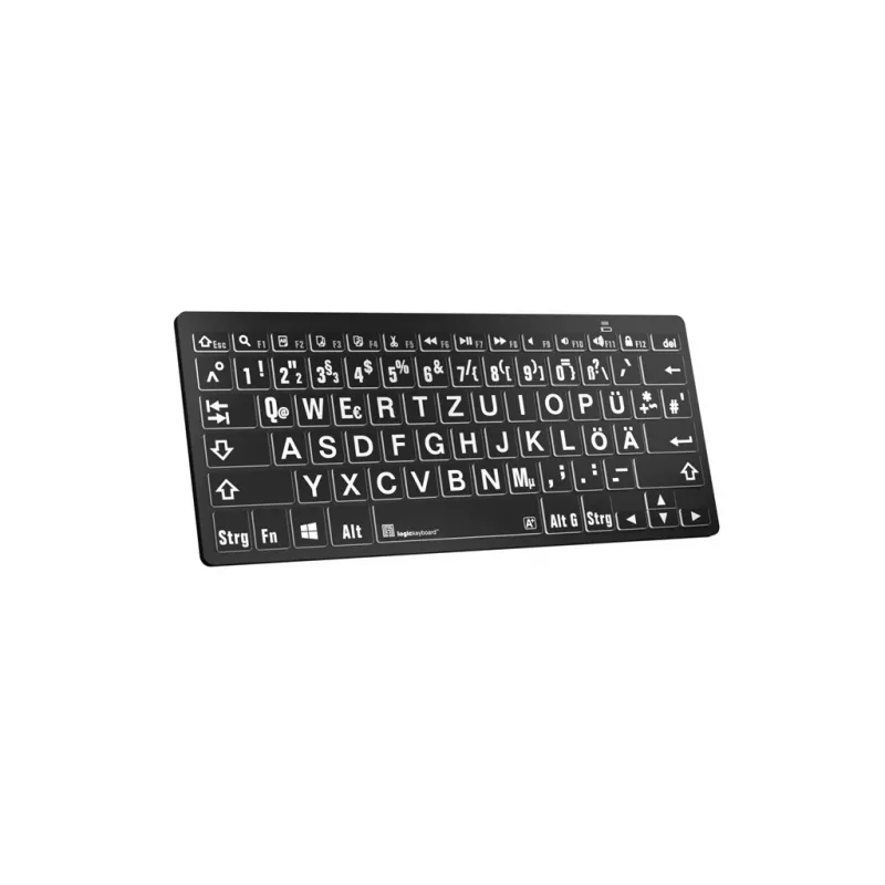 Logickeyboard Universal Bluetooth Keyboard LKB-LPWB-BTPC-DE QWERTZ German Black