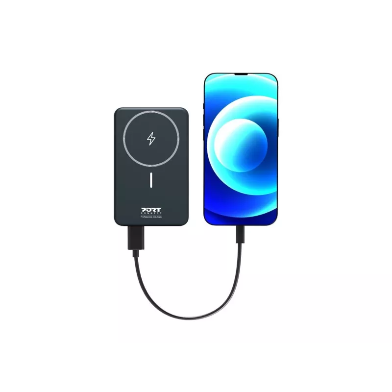 Power Bank Port Designs 907005 10000 mAh Wireless Charging Black