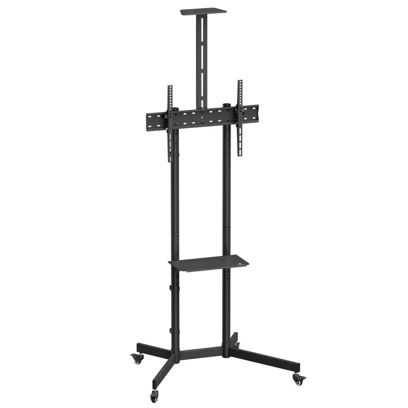 Maclean TV stand / cart, camera shelf, on wheels, 37-70, max load 45kg/5kg shelf, max. VESA 600x400, MC-113 B