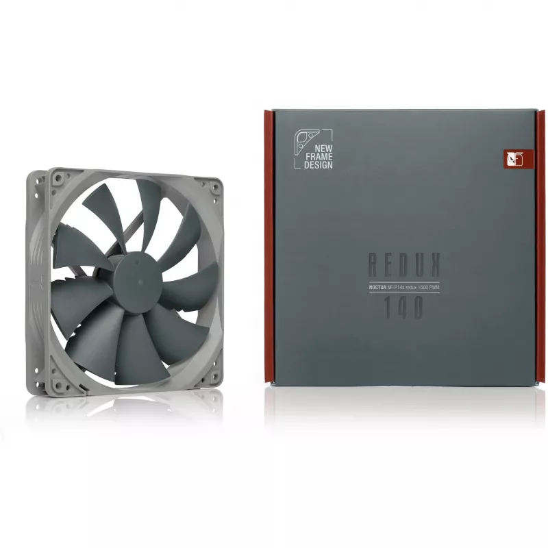 Noctua fan NF-P14S REDUX-1500 PWM 140 mm grey, 12V PWM, 450–1500 RPM, 133.7 m³/h, 25.8 dB