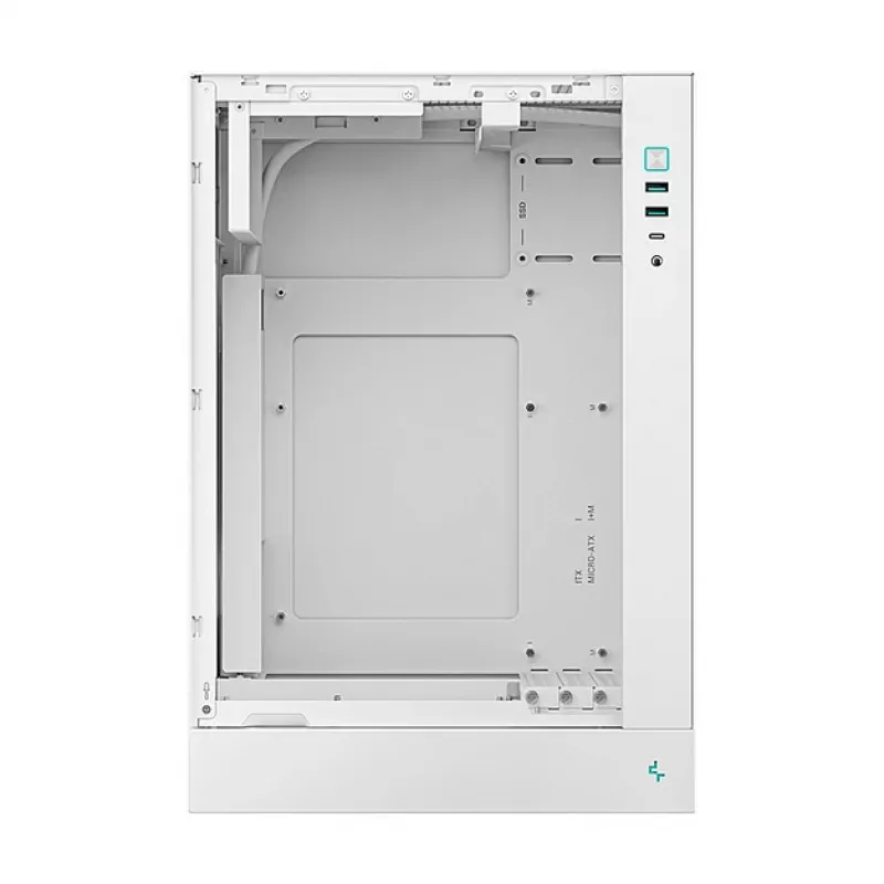PC case DeepCool CH170 PLUS WH Midi Tower — white, tempered glass, supports micro ATX/mini-ITX, GPU up to 34.2 cm, CPU cooler height 164 mm