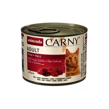 Wet cat food Animonda Carny 200 g can — Beef, adult, protein 11.5%, fat 6.5%, moisture 79%