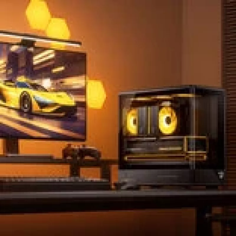 Computer case Jonsbo D200 midi-tower mATX tempered glass mini temp display black