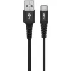 Goobay USB Cable-C Fabric Supersoft with Metal Connectors, 2 M, Black (2m, USB 2.0, 60W), USB Cable