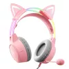 Headphones Onikuma X15Pro Gaming Headphones Pink Cat Ears