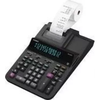 Desktop Printing Calculator CASIO DR-200R-BK, compact black printing calculator