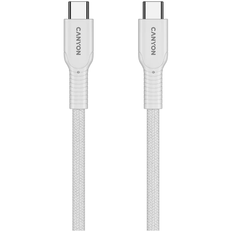 CANYON cable OnWire 60CL C-C 60W COLOR Braided 1m White