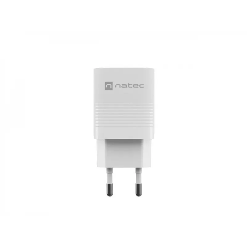 Wired mobile device charger NATEC NUC-2140, 30W, USB-C PD 3.0 + USB-A, Samsung AFC, White