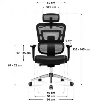 Office armchair mark adler Expert 4.9 model 5701-65776 — mesh, adjustable headrest, lumbar support, seat 44–52 cm, max load 150 kg