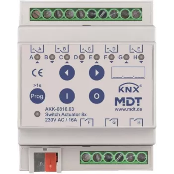 MDT AKK-0816.03 switching actuator 8-way, 4TE, REG, 16A, 70µ (AKK-0816.03)
