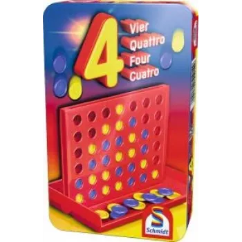 Schmidt Spiele Vier (51214) - Compact Strategy Board Game for 2 players aged 6 and up