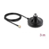 Antenna Magnetic Base DELOCK ULA100 — 1×N jack to 1×RP‑SMA plug, 3 m cable, outdoor, black