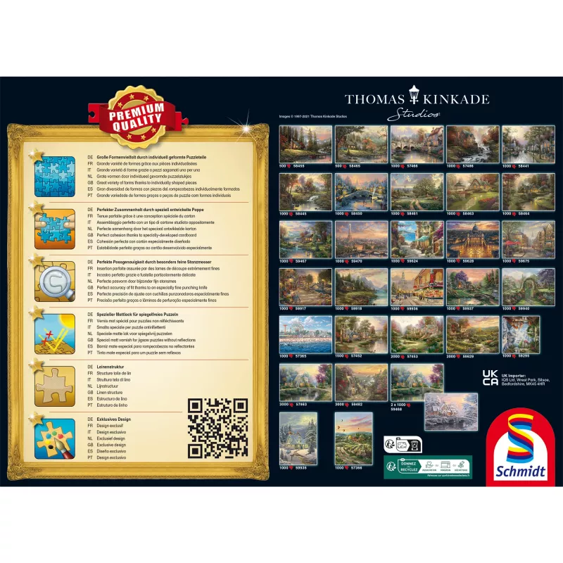 Jigsaw Puzzle schmidt spiele Thomas Kinkade Studios “Santa's Silent Night” 1000 pieces