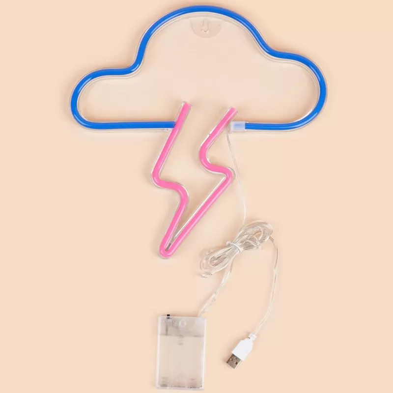 Neon Light MANTA SNL71BL Cloud with Lightning Blue‑Pink – decorative LED neon sign