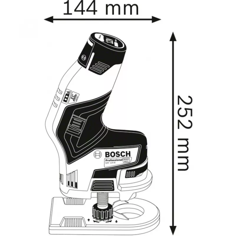 Bosch GKF 12V-8 Professional Straight die grinder 1300 RPM Black, Blue, Red