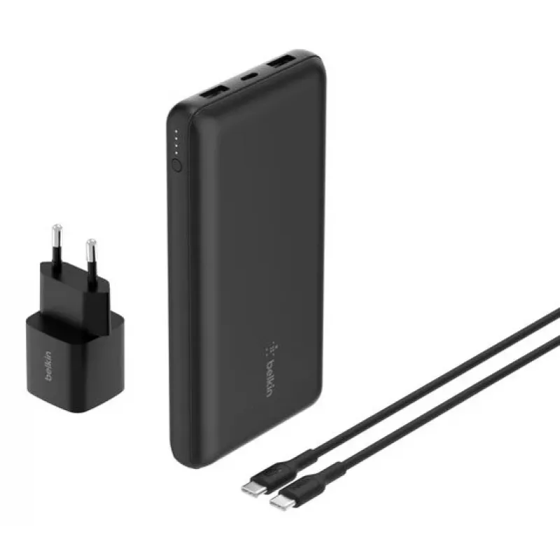 Belkin BoostCharge - Powerbank + AC-Power Supply - 20000 mAh - PD - 3 Output Ports (24 pin USB-C, 2 x USB)