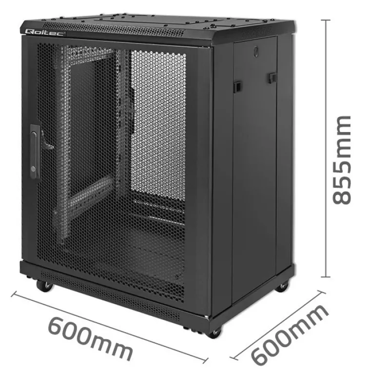 19-inch rack cabinet QOLTEC 54519 15U — network/server enclosure, 15U height, 19 inch mounting