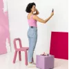 Freestanding Makeup Mirror Medisana 23603 — Round White, Battery Powered, Foldable, Built-in Lighting