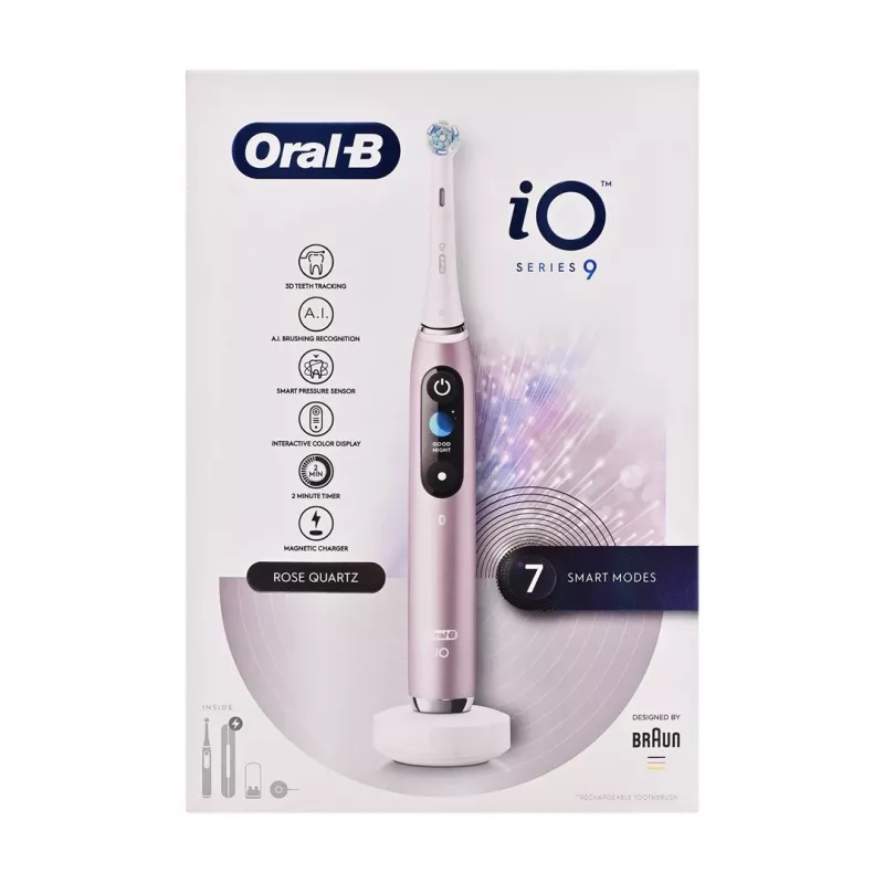 Oral-B iO9 Series 9 electric toothbrush, rose quartz