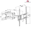 TV wall mount MACLEAN MC-760 for 32–55 inch TVs, steel, VESA up to 400x400, 30 kg, black, 9.6–44.8 cm