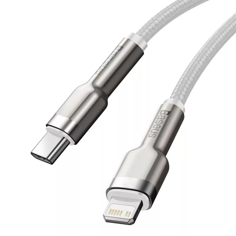 USB-C to Lightning cable Baseus Cafule 1 m, 20 W, zinc housing, white