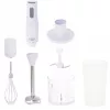 Adler AD 4620 Hand Blender Set, 800 W, 2 Speeds, 450 ml Chopper, 750 ml Beaker, Whisk, White