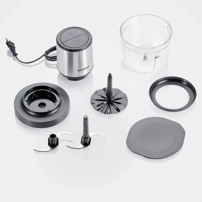 Electric Food Chopper Severin KM 3867 1 L 400 W Black Silver Transparent