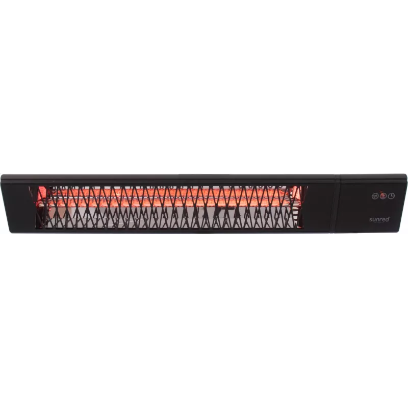Infrared heater SUNRED PRO25W-SMART, wall-mounted triangle dark, 2500 W, black, IP55
