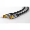 Goobay TV Antenna Cable (135 dB Type), 4x Shielded, 2 m, Black - Gold-Plated, Koax-Socket > Coax Plug (70367)