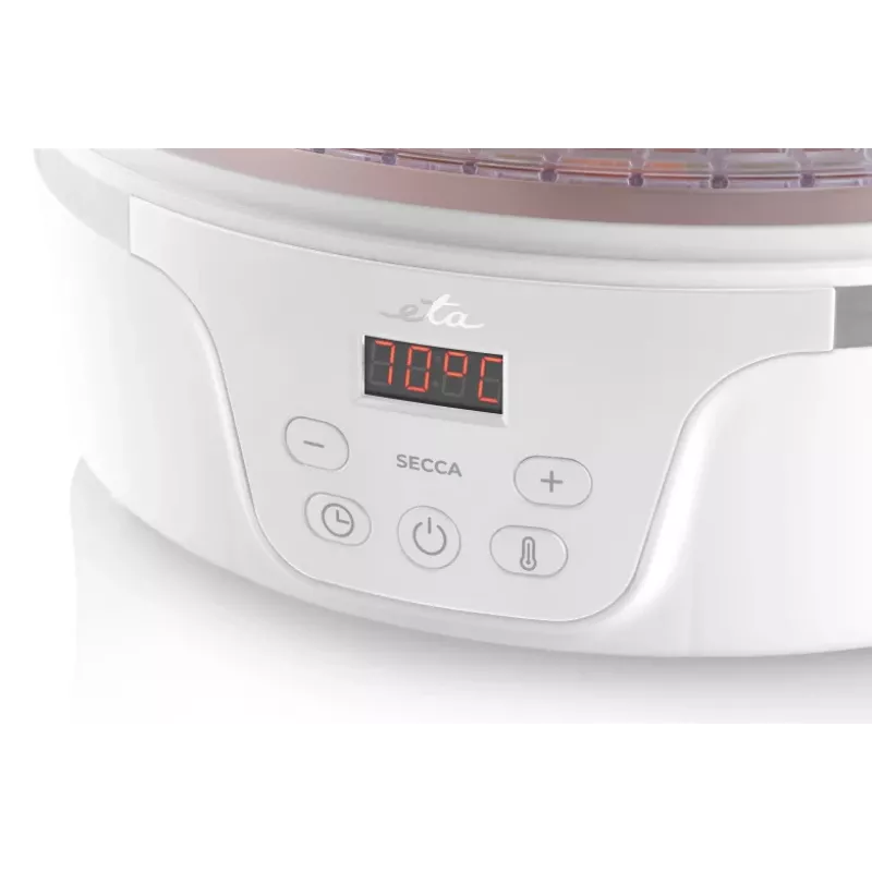 Food dryer ETA Eta SECCA Transparent White 380 W, LED display, 24 h timer, 300×300×220 mm