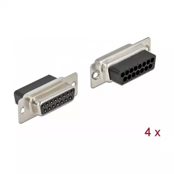 Wire Connector DeLOCK 66720 D-Sub 15 Pin Black Silver