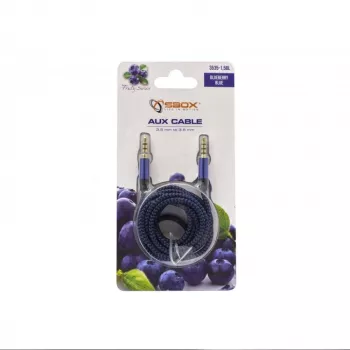 Sbox 3535-1.5BL AUX Cable 3.5mm To 3.5mm Blueberry Blue