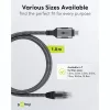 Wentronic goobay - Network Cable - 24 pin USB-C (M) to RJ-45 (M) - 1,0m - 6 mm - FTP - CAT 6 - USB 3,1 - braided cable - Black, Silver (70696)